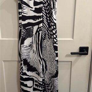 Black and White Patterned Maxi Dress